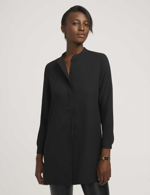 Menue Anne Klein Pop-Over Blouse With Covered Placket And Side Slits   | MDP-5684757